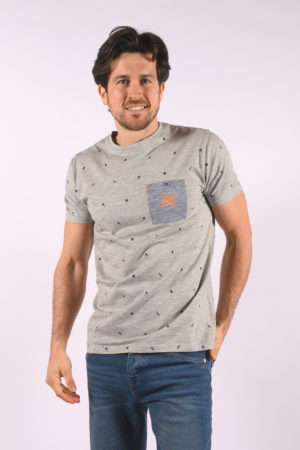 T-shirt Bascor gris/blanc