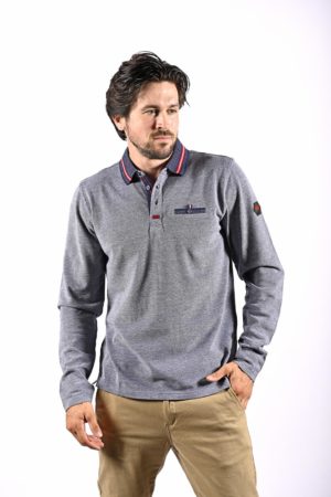 polo Borow gris/bleu marine