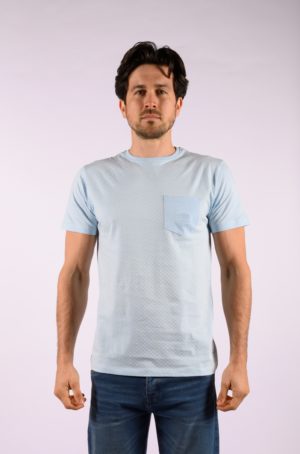 T-shirt Bombou bleu ciel/blanc