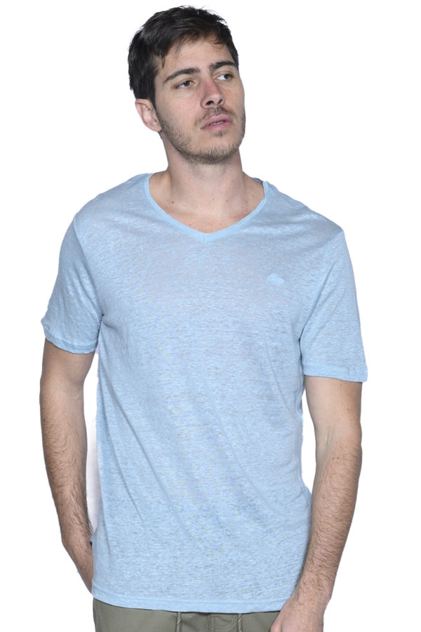 T-shirt Touraco en lin bleu ciel
