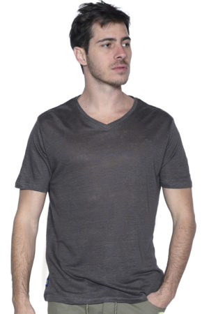 T-shirt Touraco en lin gris