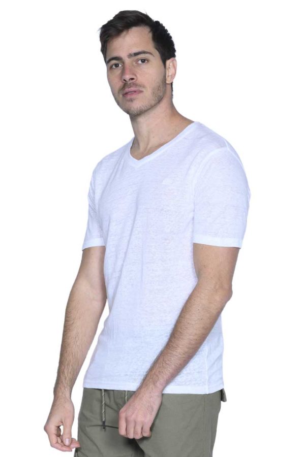 T-shirt Touraco en lin blanc